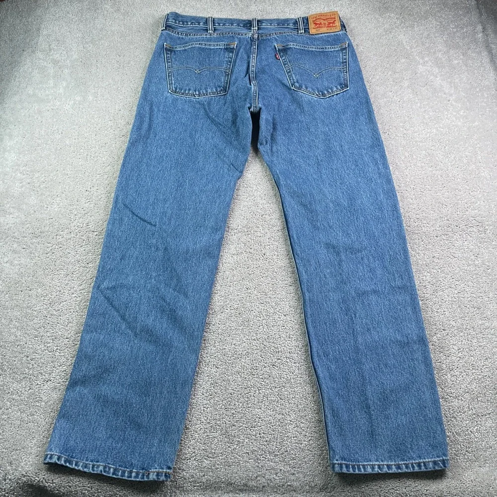Levis 505 Jeans Mens 38x34 Blue Straight Leg Cotton Denim Classic Pants